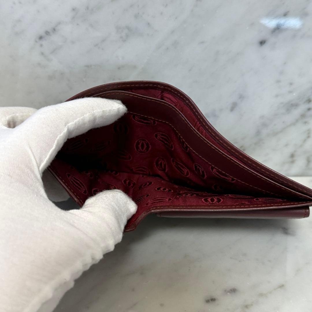 Cartier カルティエ 二つ折り財布 本革 レザー マストライン コンパクト