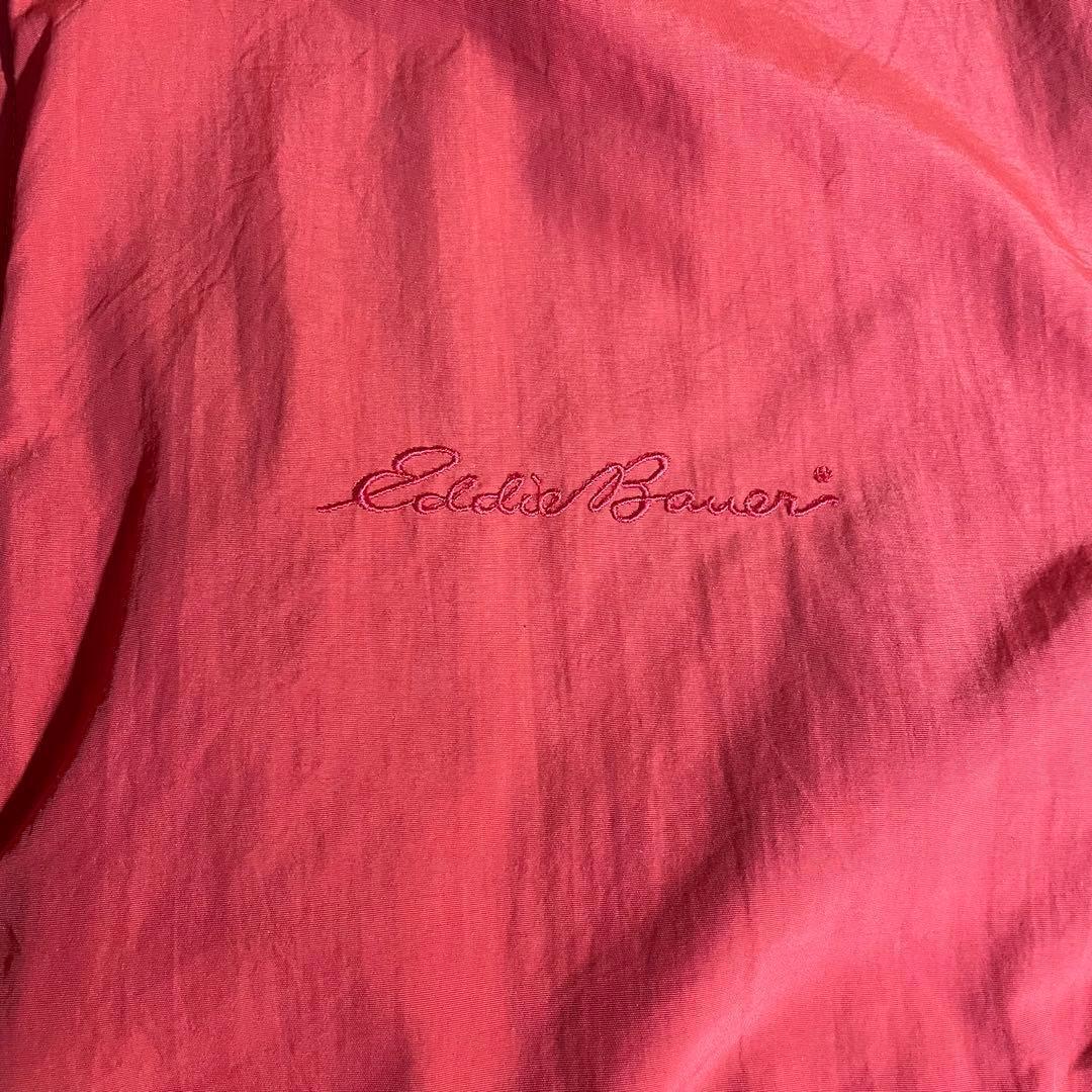 USA製Eddie Bauerウォームアップオレンジ短丈刺繍ロゴXL90s黒タグ