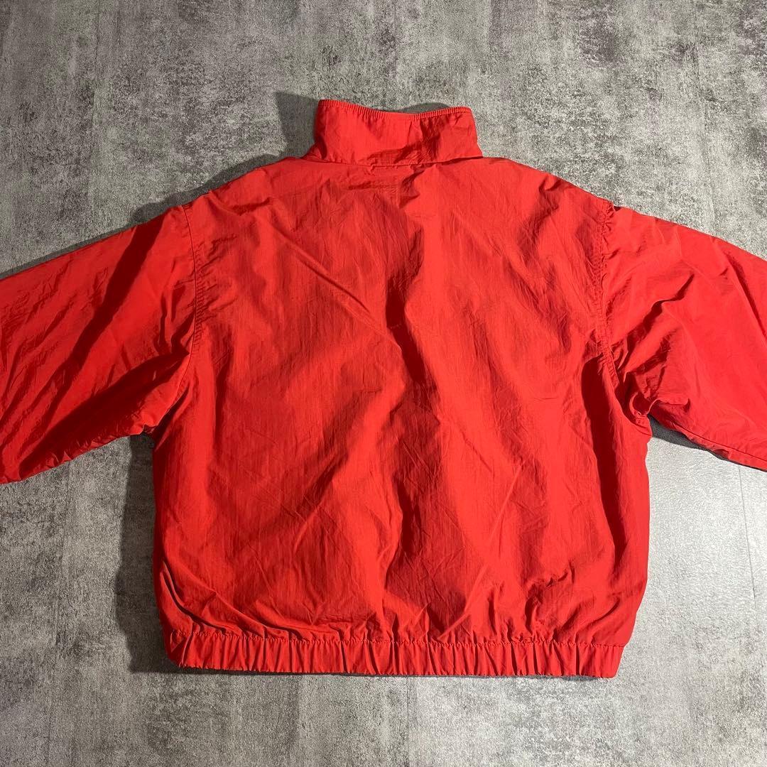 USA製Eddie Bauerウォームアップオレンジ短丈刺繍ロゴXL90s黒タグ