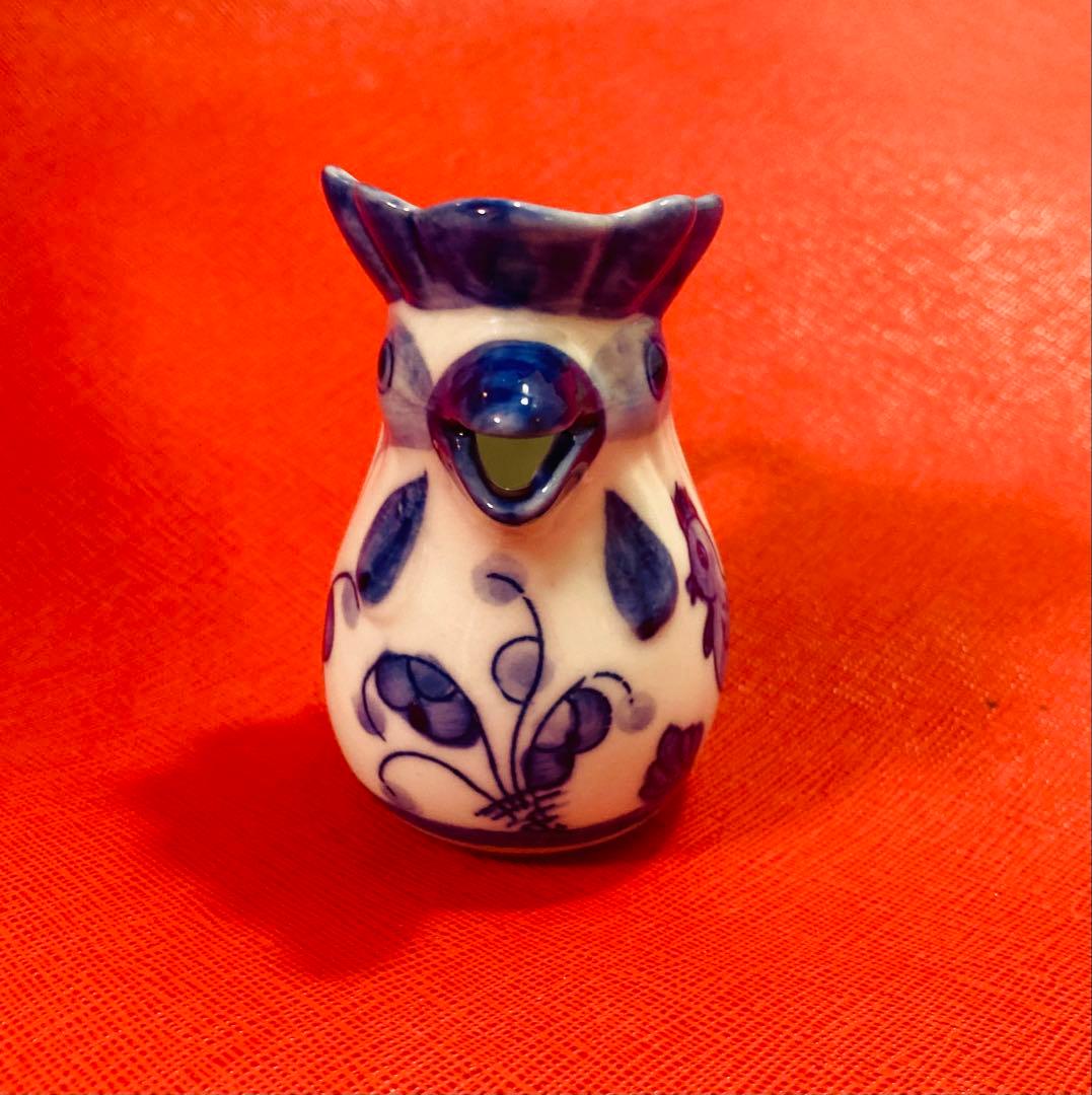 イタリア製　陶器　花瓶　フラワーベース ニワトリ　フラワー　花柄