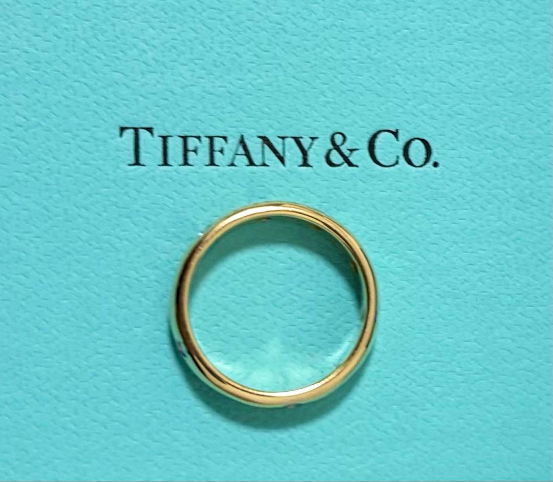 ティファニードッツリング k18イエローゴールド、プラチナ950、ダイヤ #50