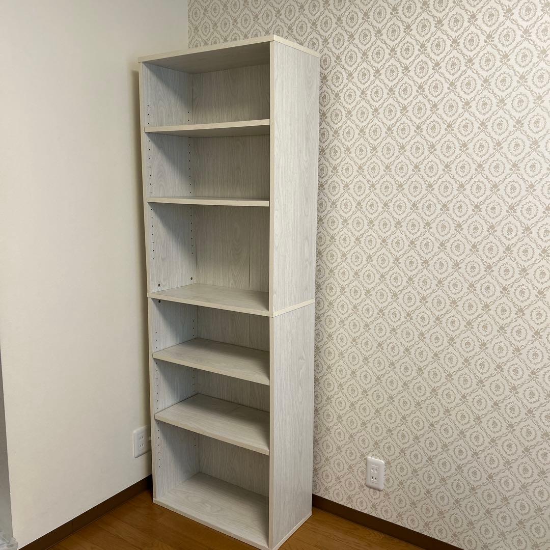 ホワイト 5段シェルフ 合板製