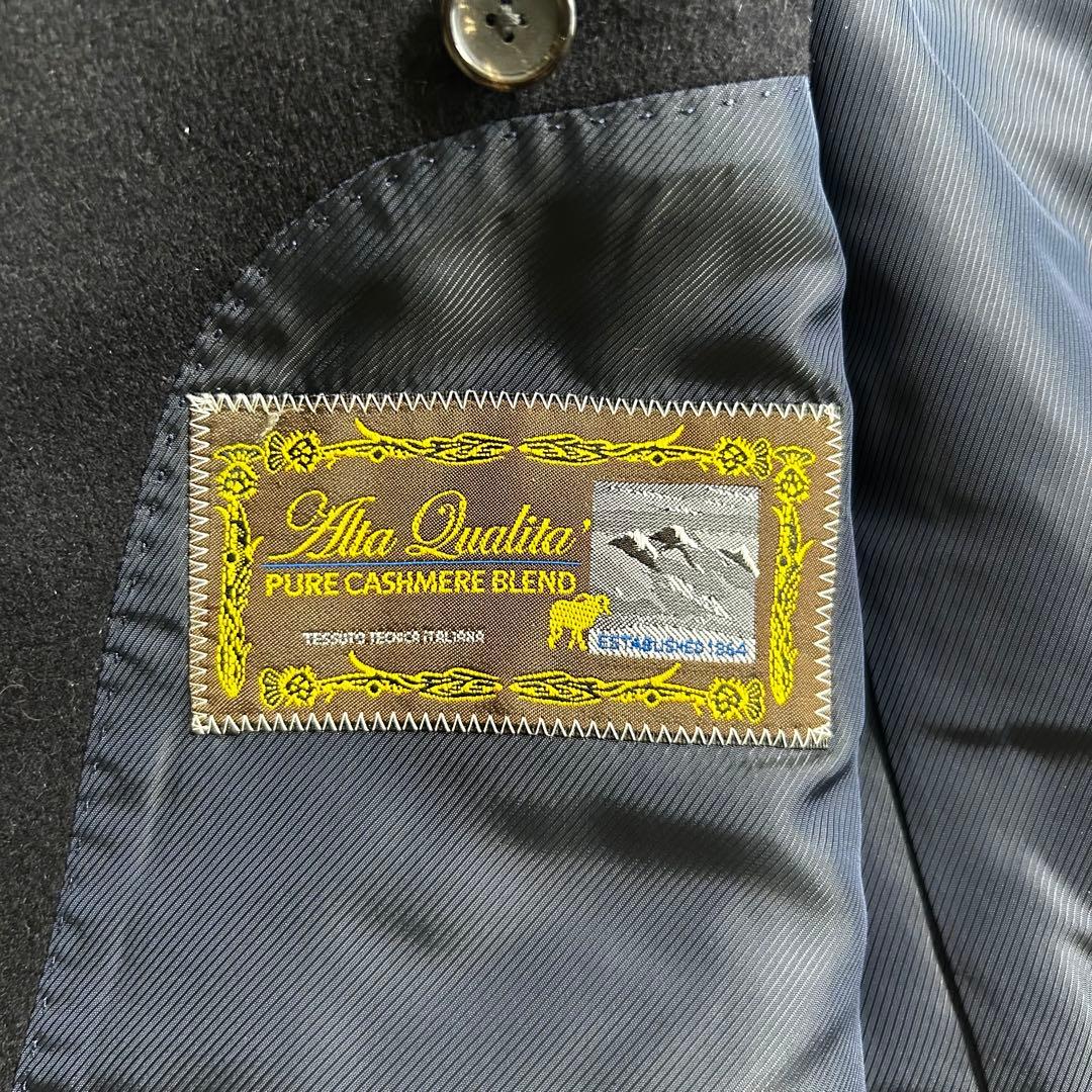 美品✨EDIFICE エディフィス カシミア ステンカラーコート　ネイビー