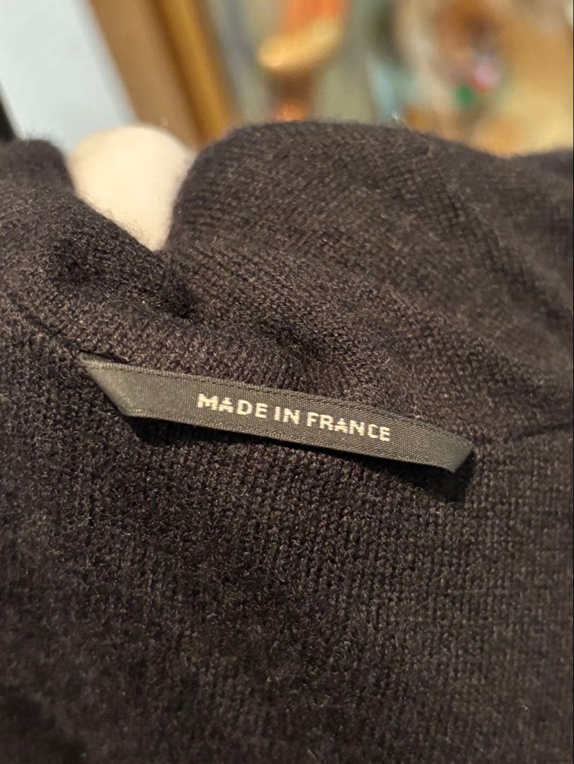 エルメス カシミアニット 100％ 総裏地 パーカー ジャケット フード