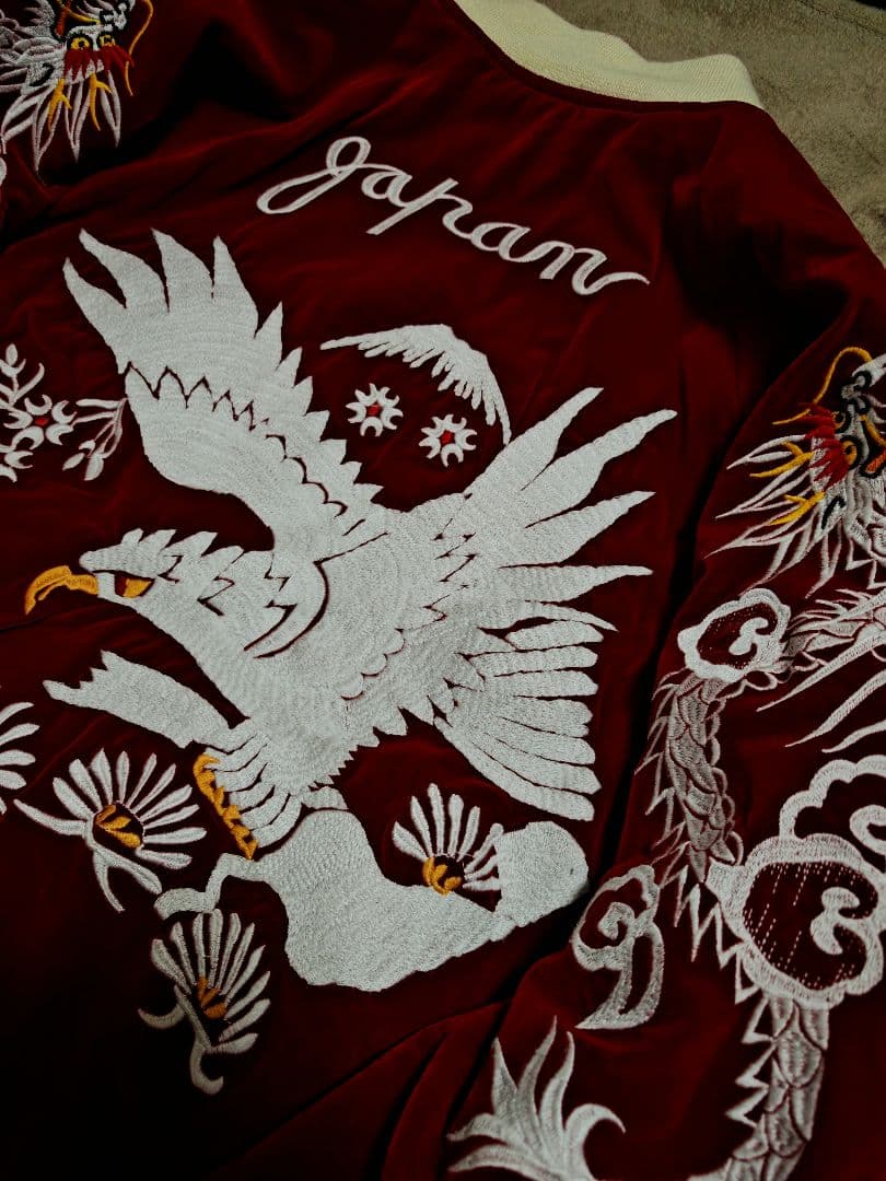 未使用近 BILLVAN２面用 別珍 日本限定 ワニ ワシ スカジャン 美品