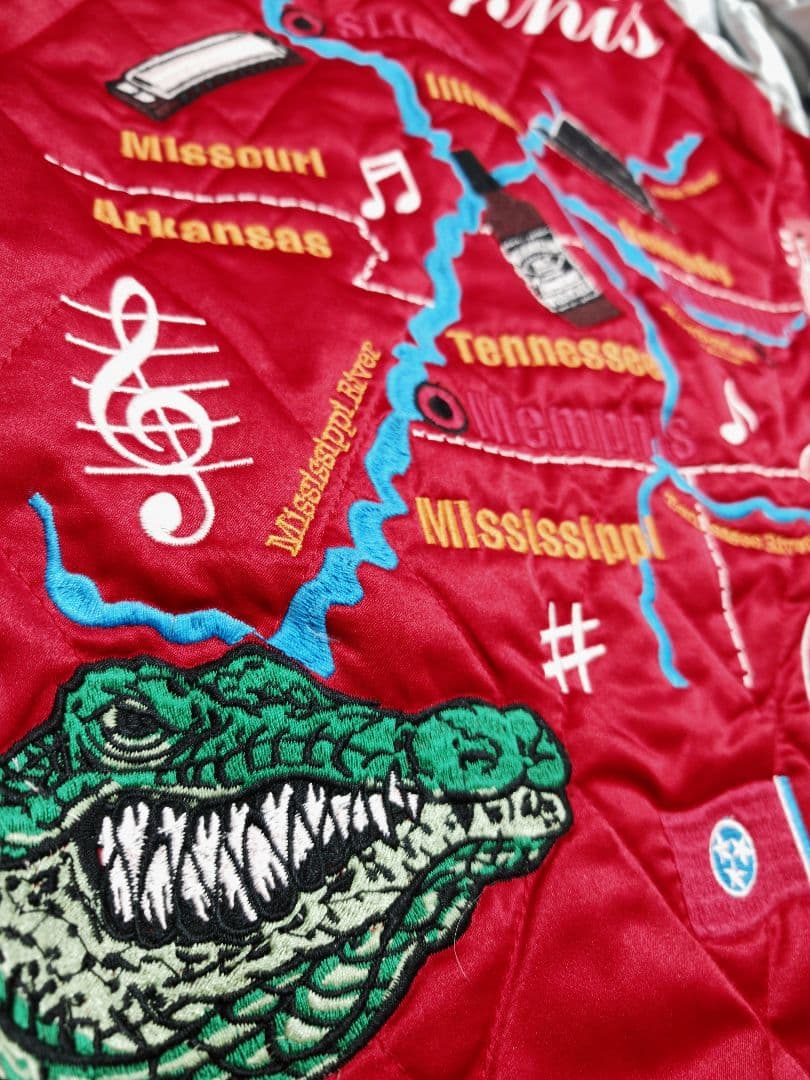 未使用近 BILLVAN２面用 別珍 日本限定 ワニ ワシ スカジャン 美品