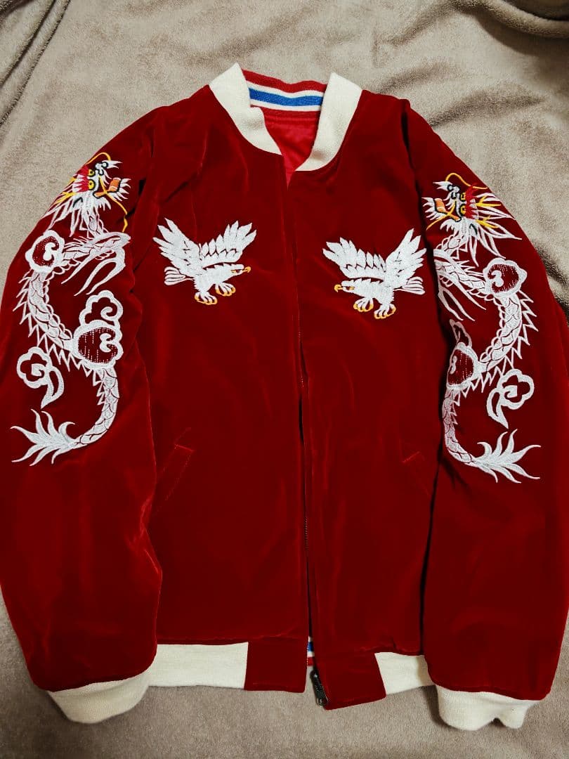 未使用近 BILLVAN２面用 別珍 日本限定 ワニ ワシ スカジャン 美品