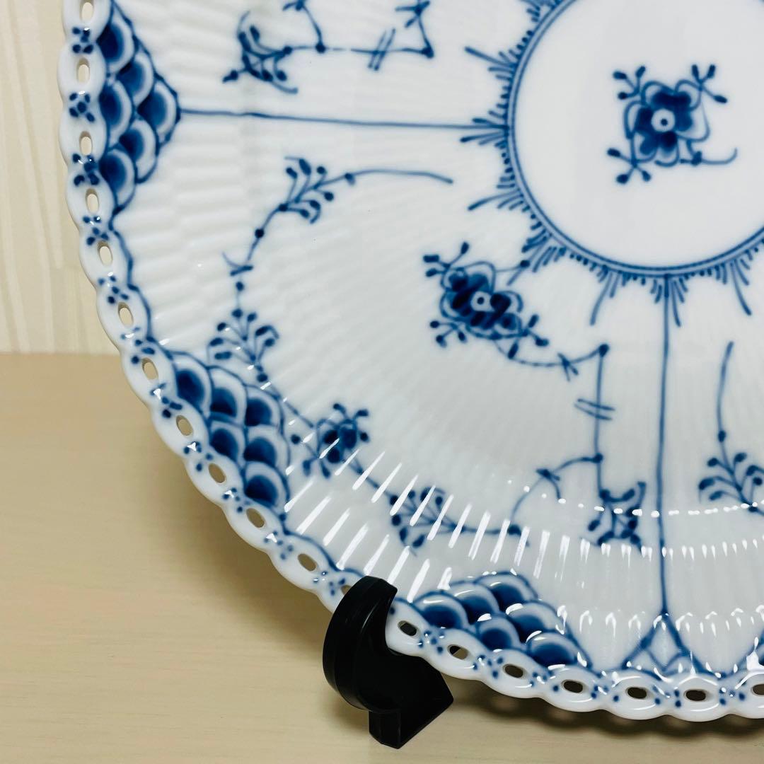 ロイヤルコペンハーゲン ブルーフルーテッド フルレース 皿 プレート ペア 2枚