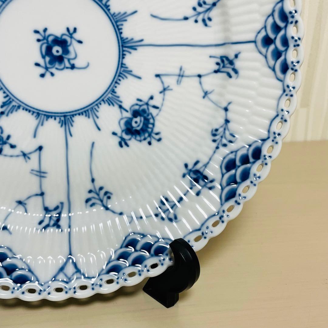 ロイヤルコペンハーゲン ブルーフルーテッド フルレース 皿 プレート ペア 2枚