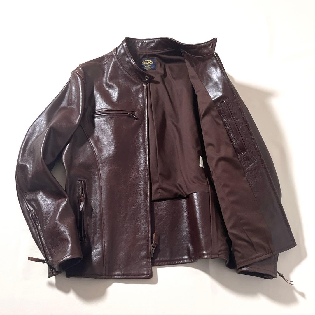 【美品】フルネルソン　ライダース ジャケット　本革レザー　42サイズ　ブラウン