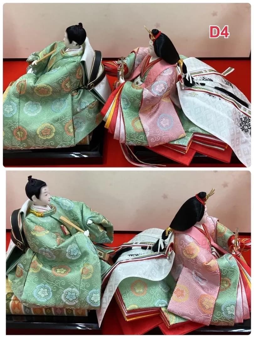 D4 三五親王のみ　可愛い色合いの衣裳　ピンク衣裳　ひな人形　雛飾り