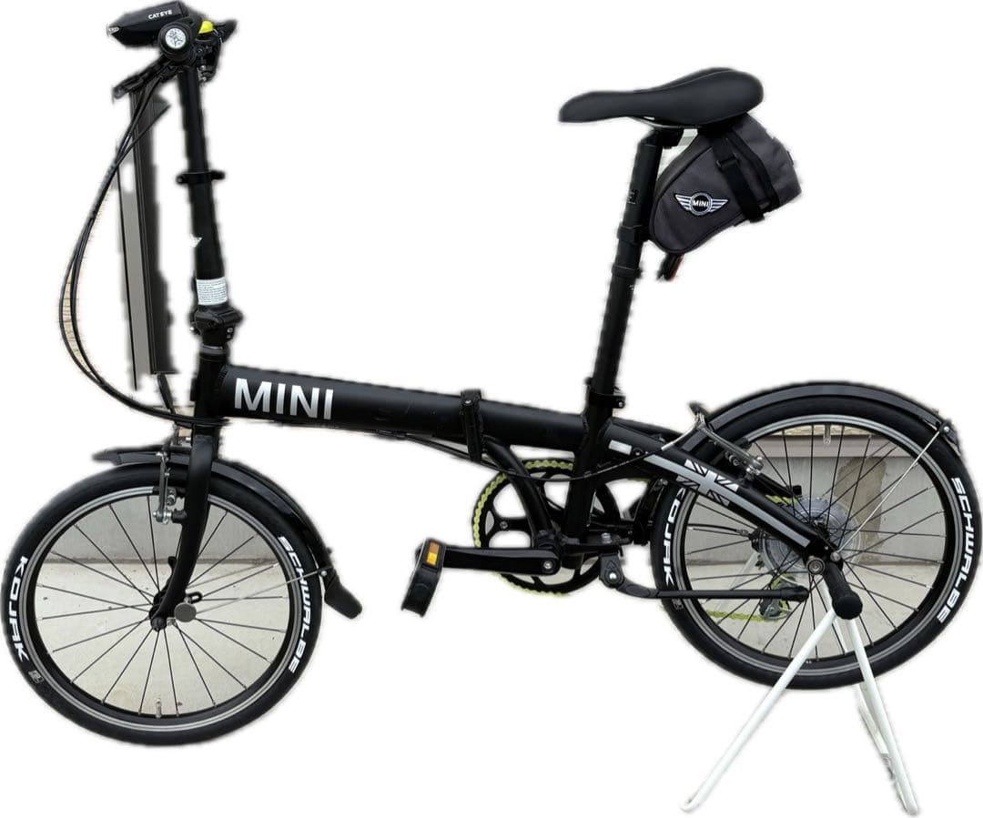 正規品 MINI 折りたたみ自転車 ブラック サドルバッグ付き
