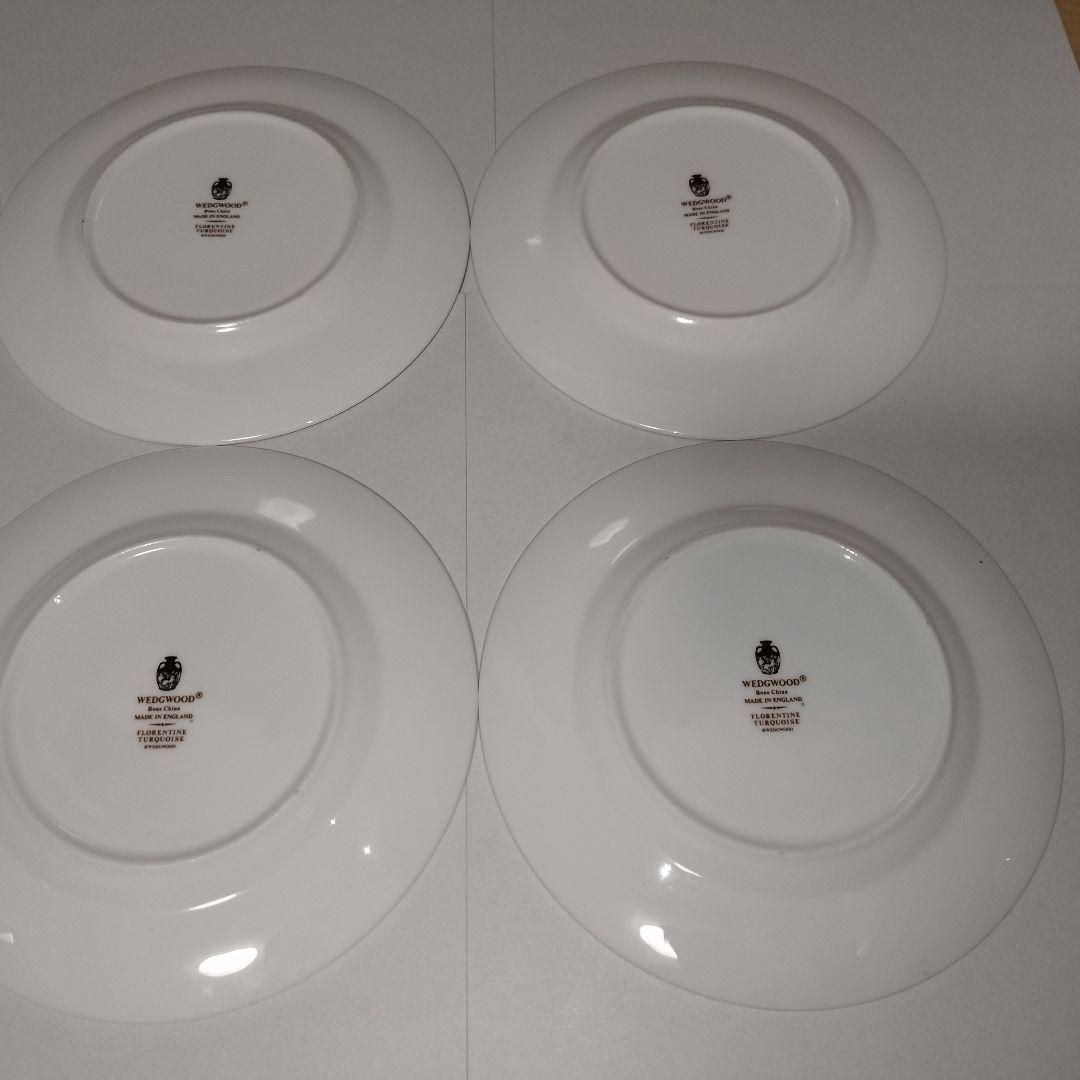 ウェッジウッド【フロレンティーンターコイズ】17.5cm プレート ６枚 黒壺