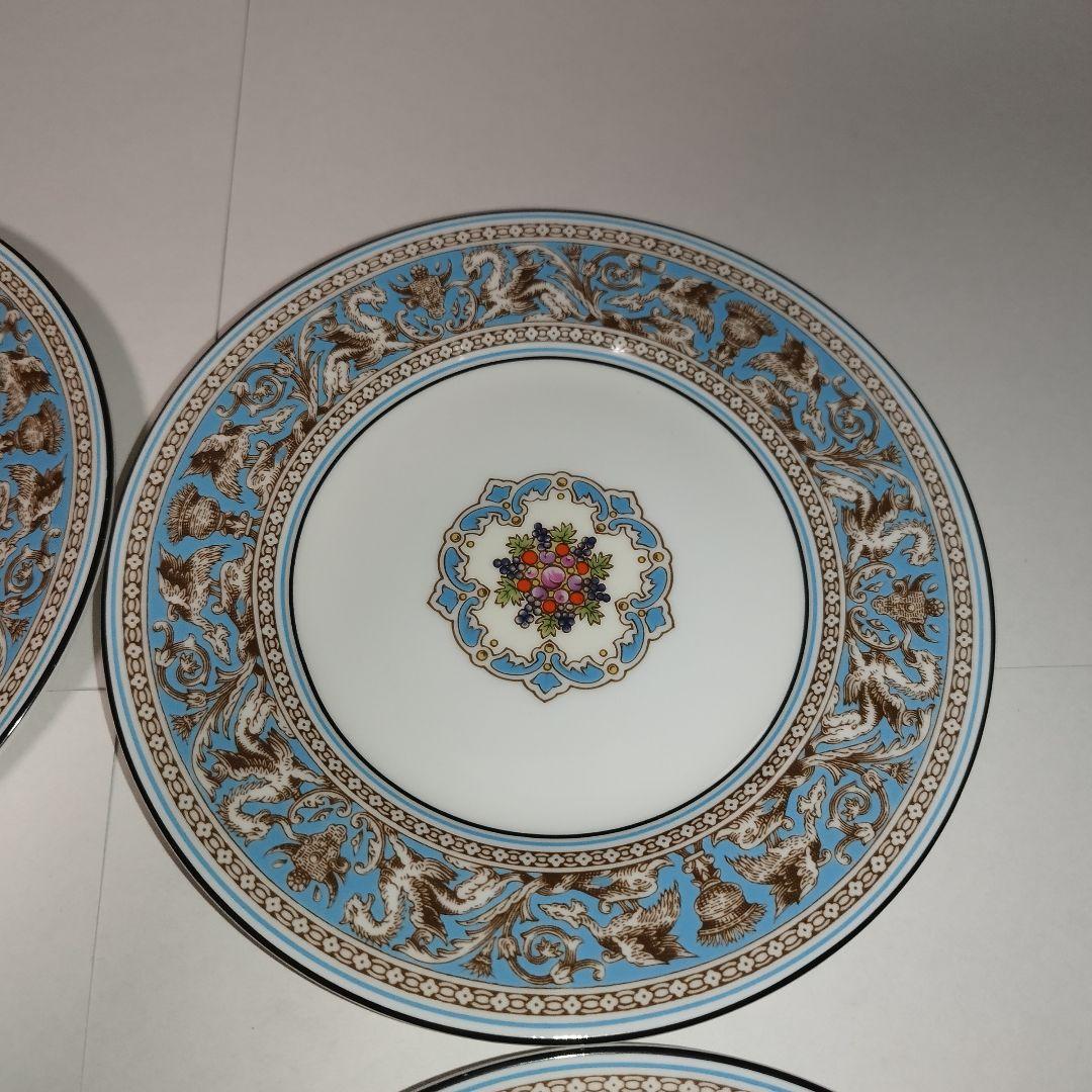 ウェッジウッド【フロレンティーンターコイズ】17.5cm プレート ６枚 黒壺