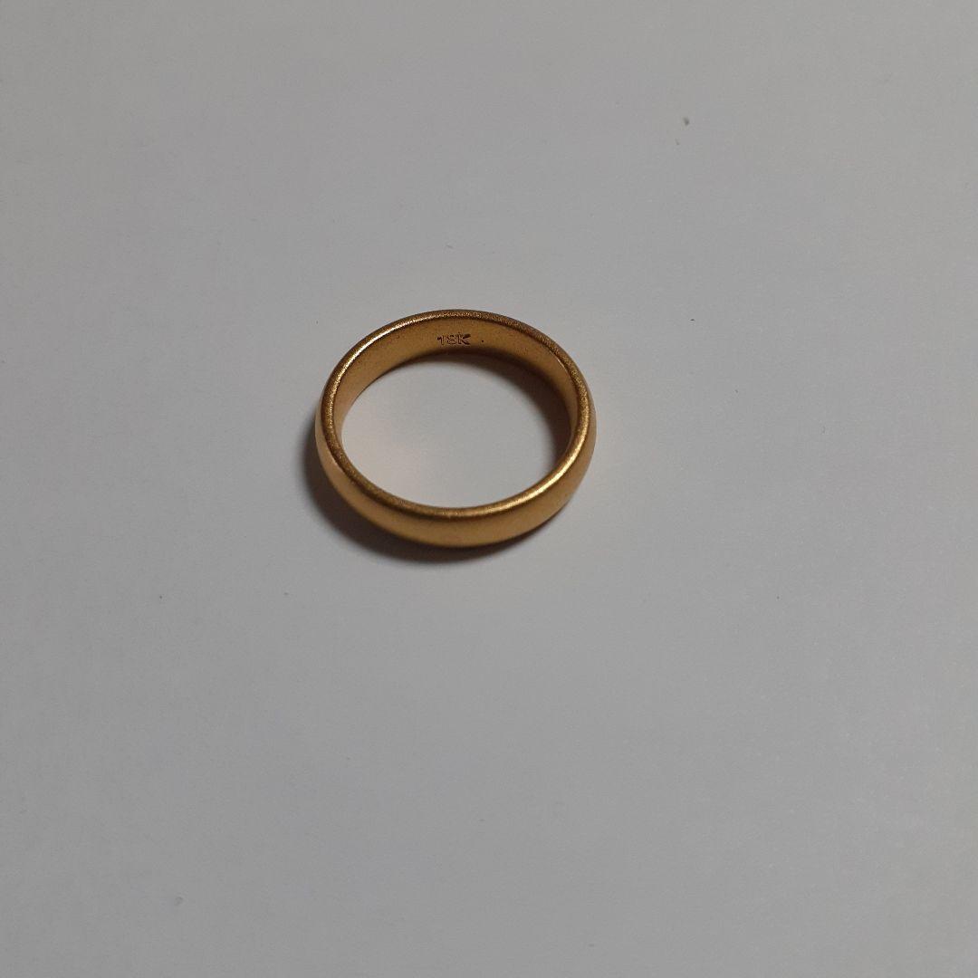 甲丸リング　サイズ13号 18K 刻印