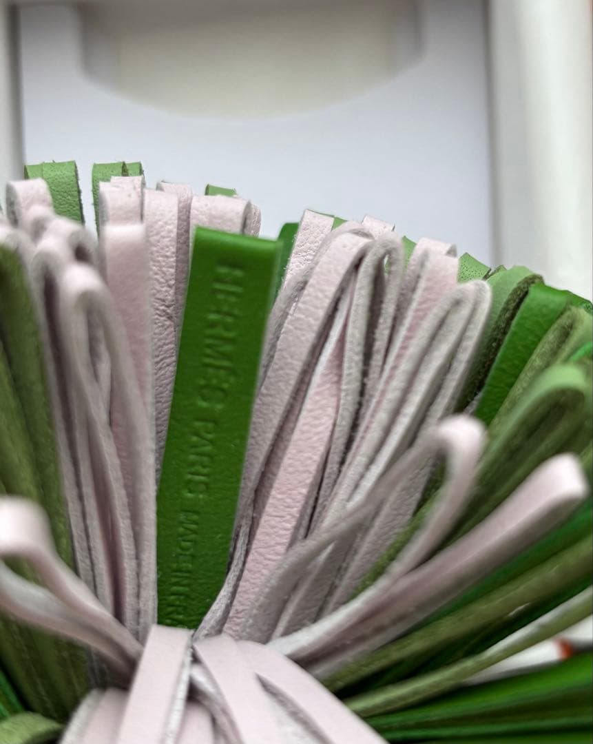 エルメス　カルメン トリコロール　新品未使用 ヴェールユッカ グリーン系 ピンク