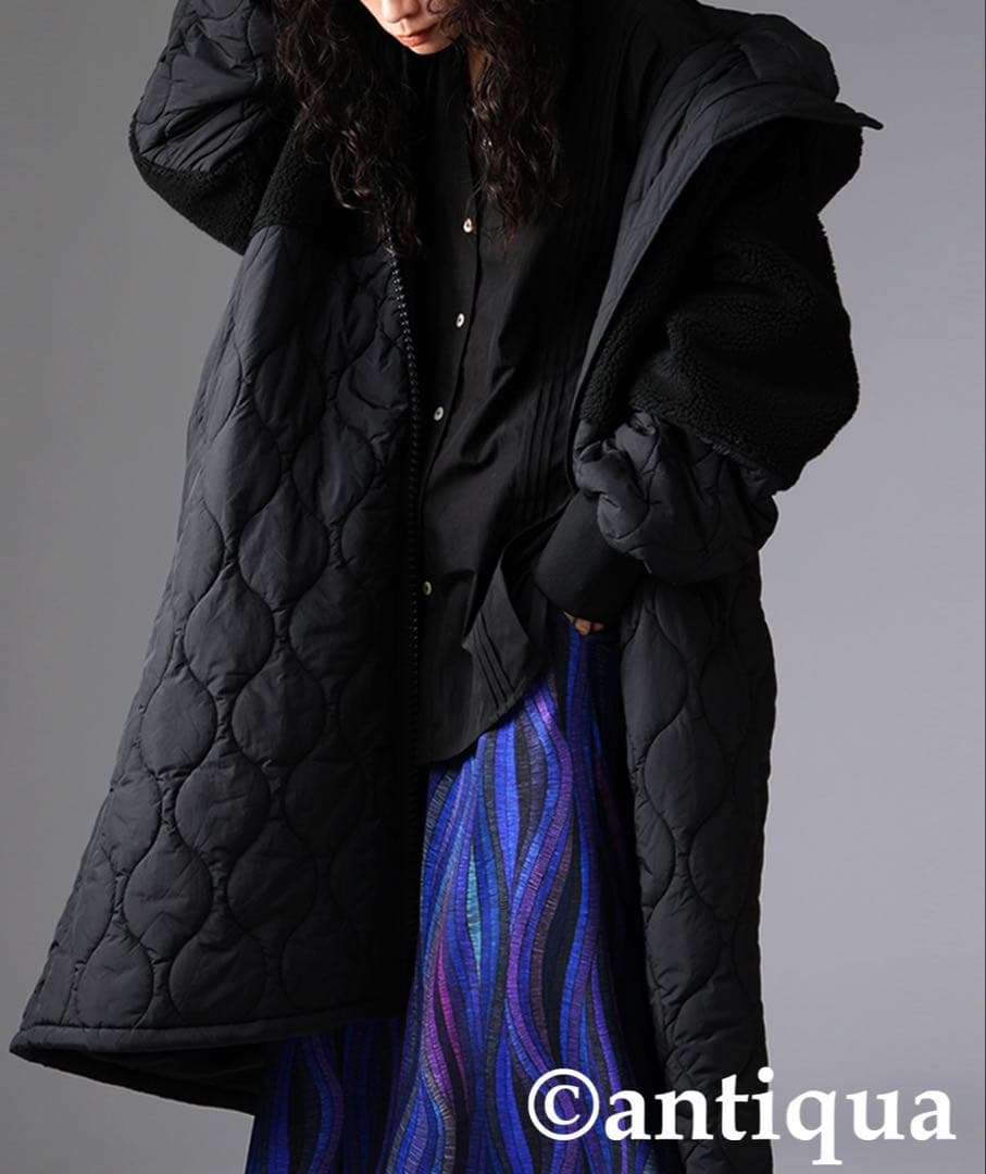 antiqua アンティカ ♡ ビッグファスナーロングコート