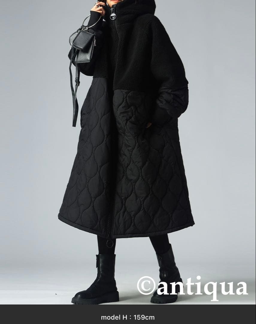 antiqua アンティカ ♡ ビッグファスナーロングコート