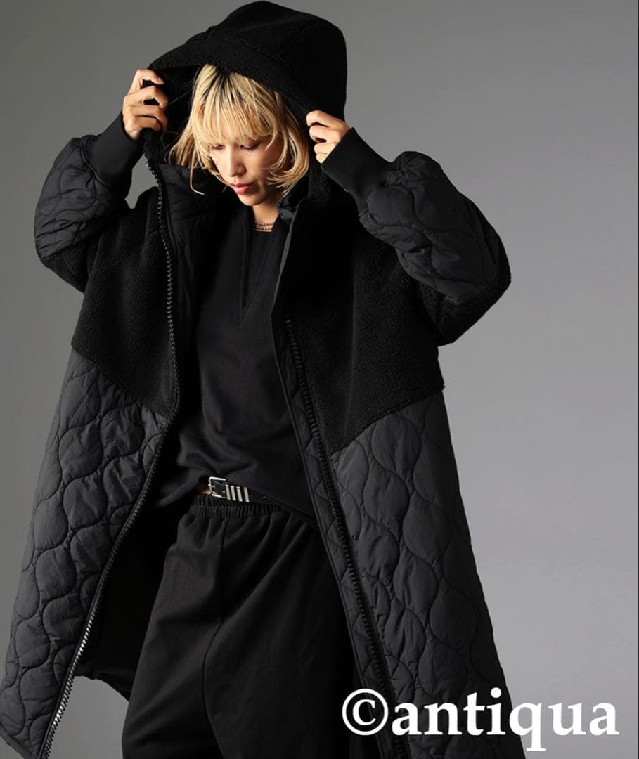 antiqua アンティカ ♡ ビッグファスナーロングコート