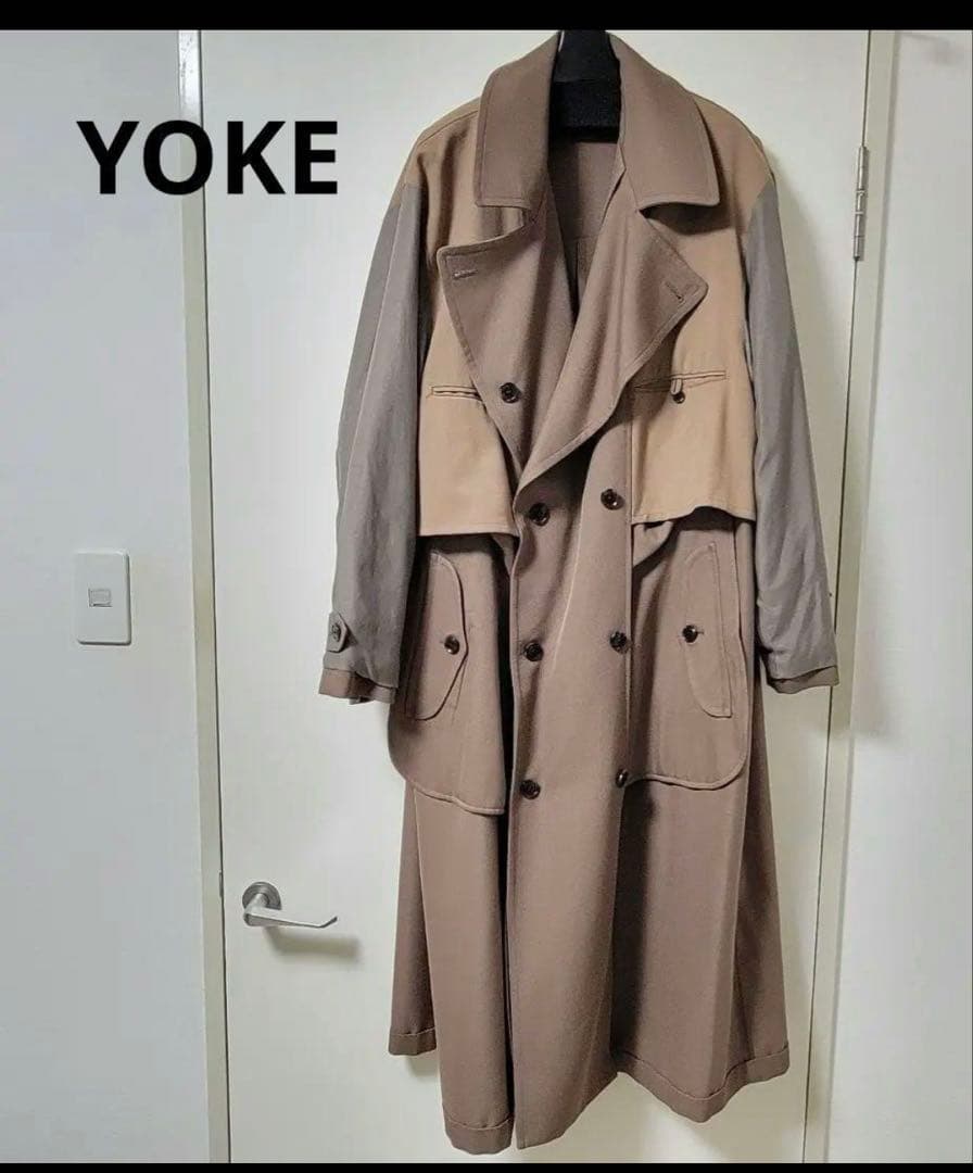 YOKE ベージュ コート　トレンチ　Ｍ