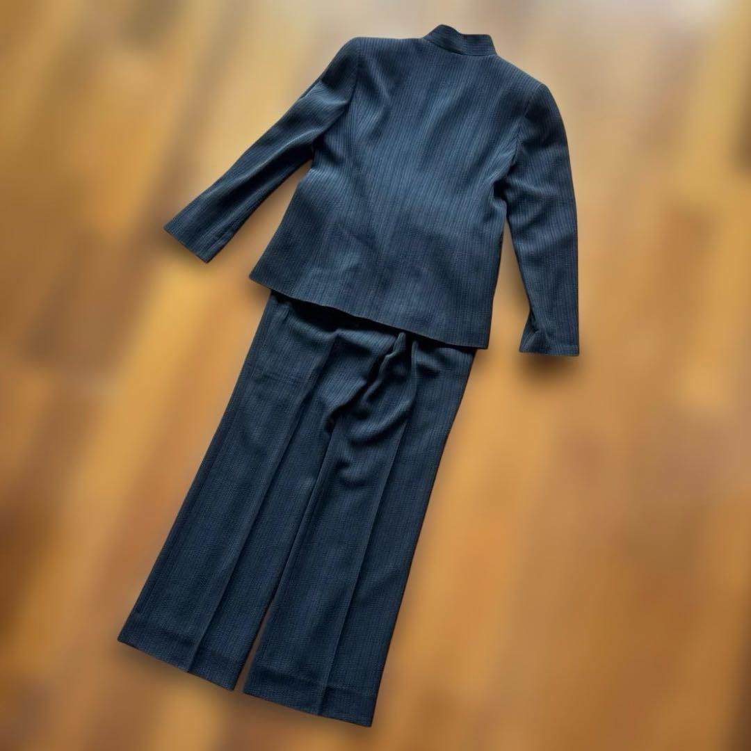 美品　KOF KRIZIAブラックストライプ フォーマル　パンツスーツ　Lサイズ