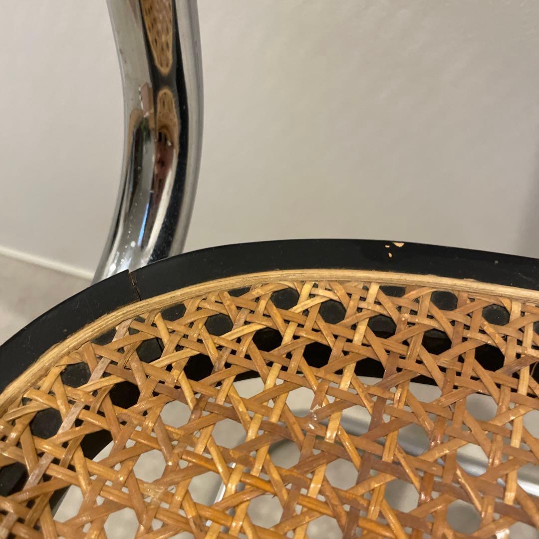 チェスカチェア リプロダクト ブラック ラタン スチール マルセルブロイヤー