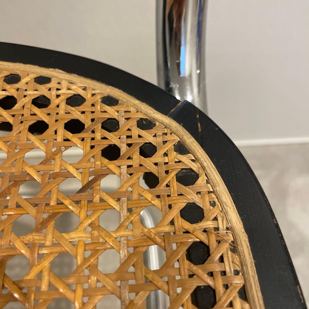 チェスカチェア リプロダクト ブラック ラタン スチール マルセルブロイヤー