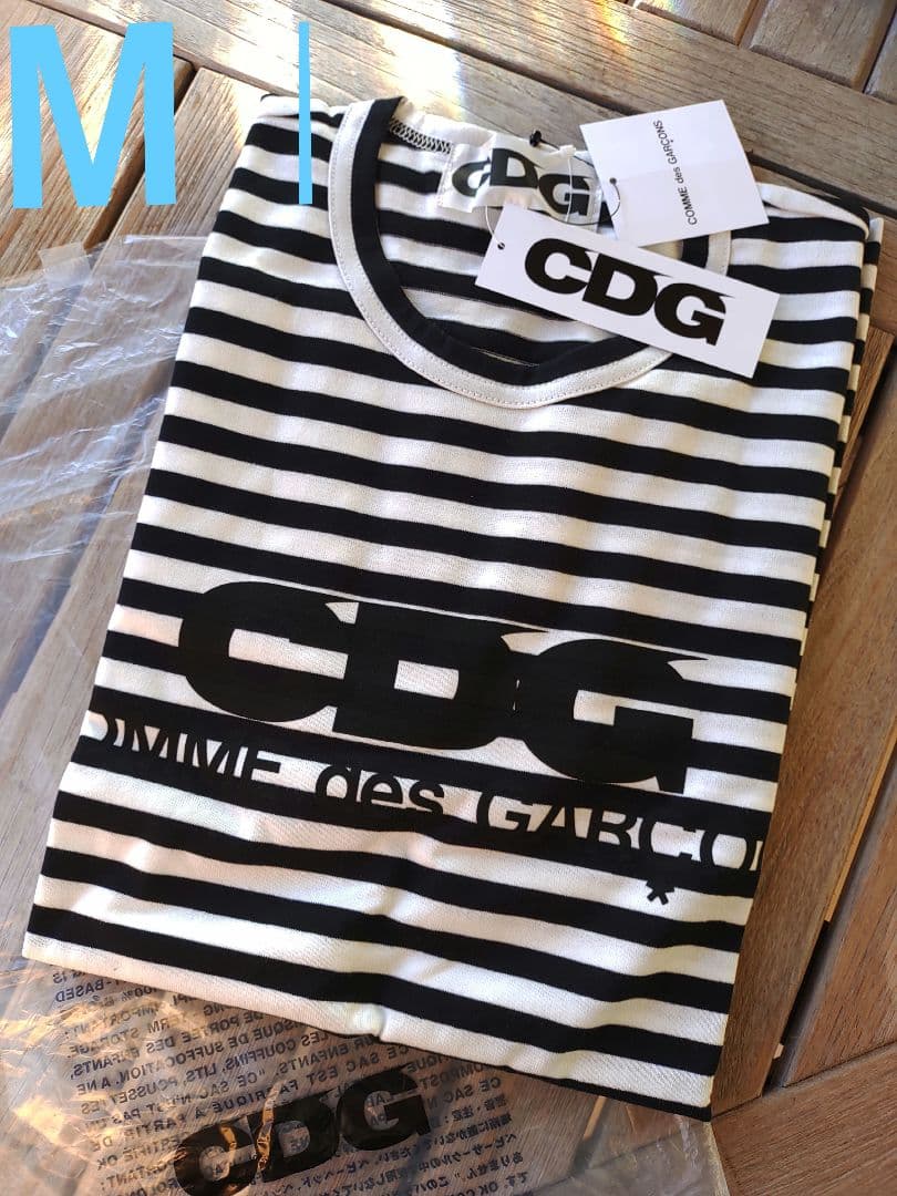 M　cdgコムデギャルソンCDG ボーダー長袖ＴシャツロングスリーブロンTシャツ