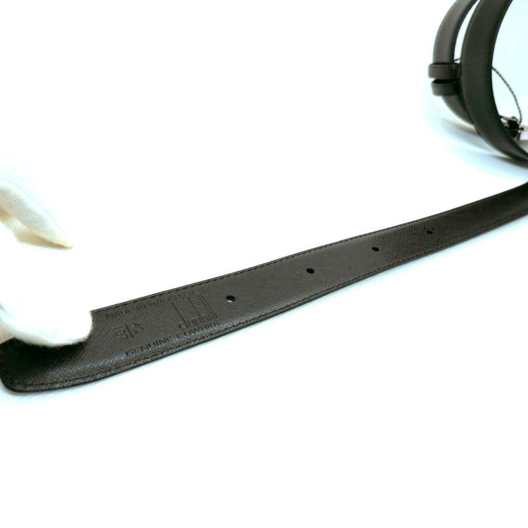 【ほぼ新品 全長121cm!!】ダンヒル　リバーシブル　ベルト　ロゴプレート　革