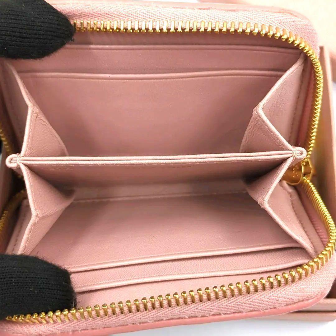 良品✨️miumiu マテラッセ　ピンクレザー　財布　コの字ファスナー