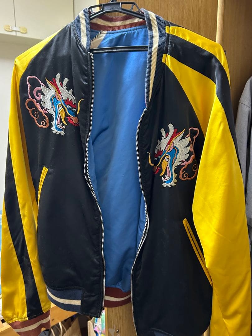 DIESEL ドラゴン刺繍 スカジャン 黒/黄色