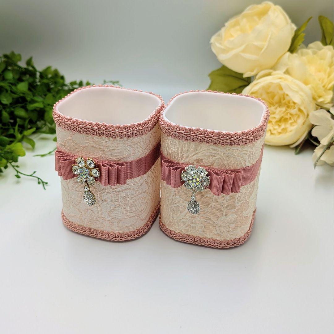 mimi様 オーダー品 収納ボックス小 アイボリー、 ペンスタンド2点 ピンク