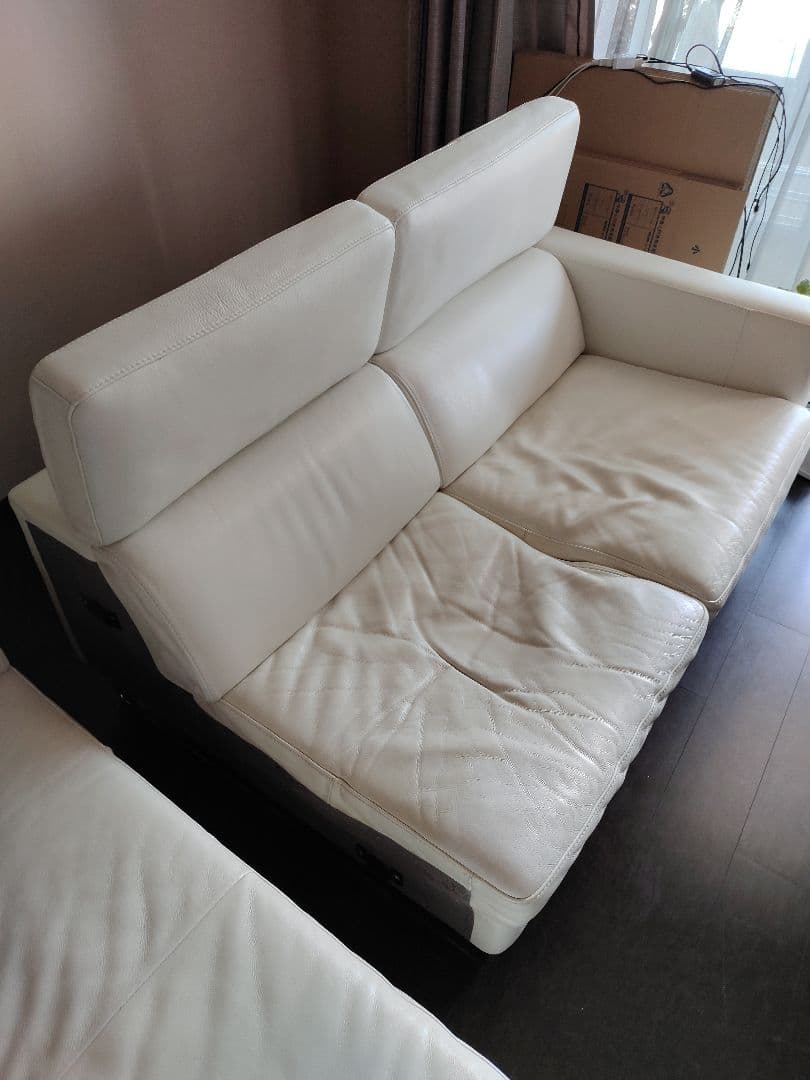 沢*庵様 【江東区引取り限定！】イタリア製sofitalia ホワイトレザー L