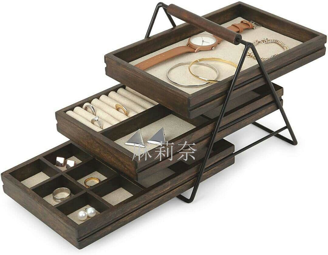 ジュエリー収納 ジュエリーボックス ケース アクセサリー収納 ウォルナット}