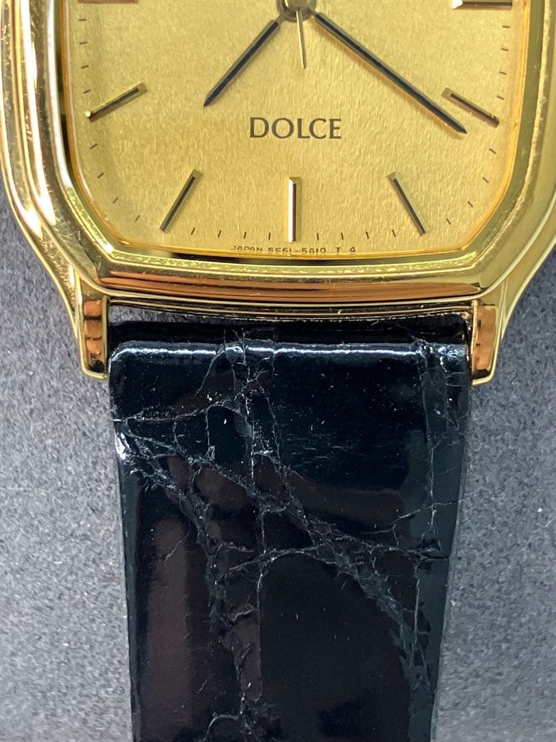 SEIKO DOLCE 腕時計5E61-5A10 クオーツ ゴールド【A876】