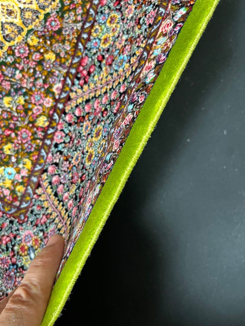 最高級 ペルシャ絨毯シルク イラン クム産 約225万ノット101×150cm