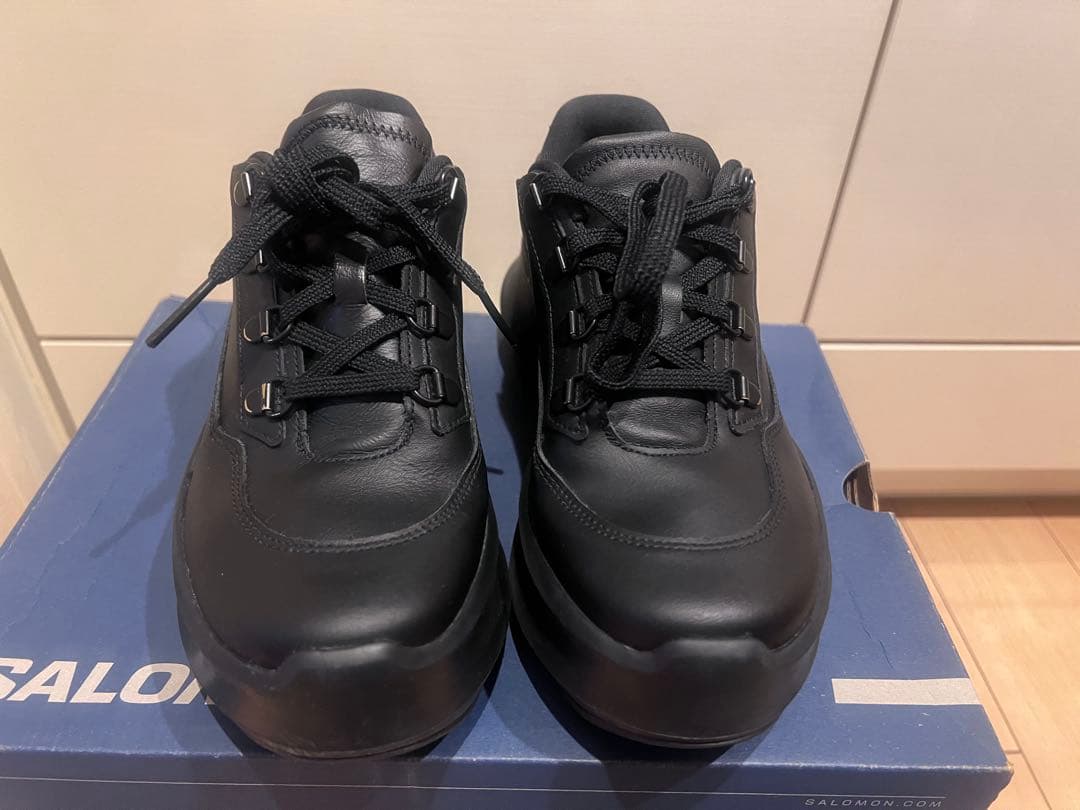 コムデギャルソン サロモン レザー スニーカー ブラック