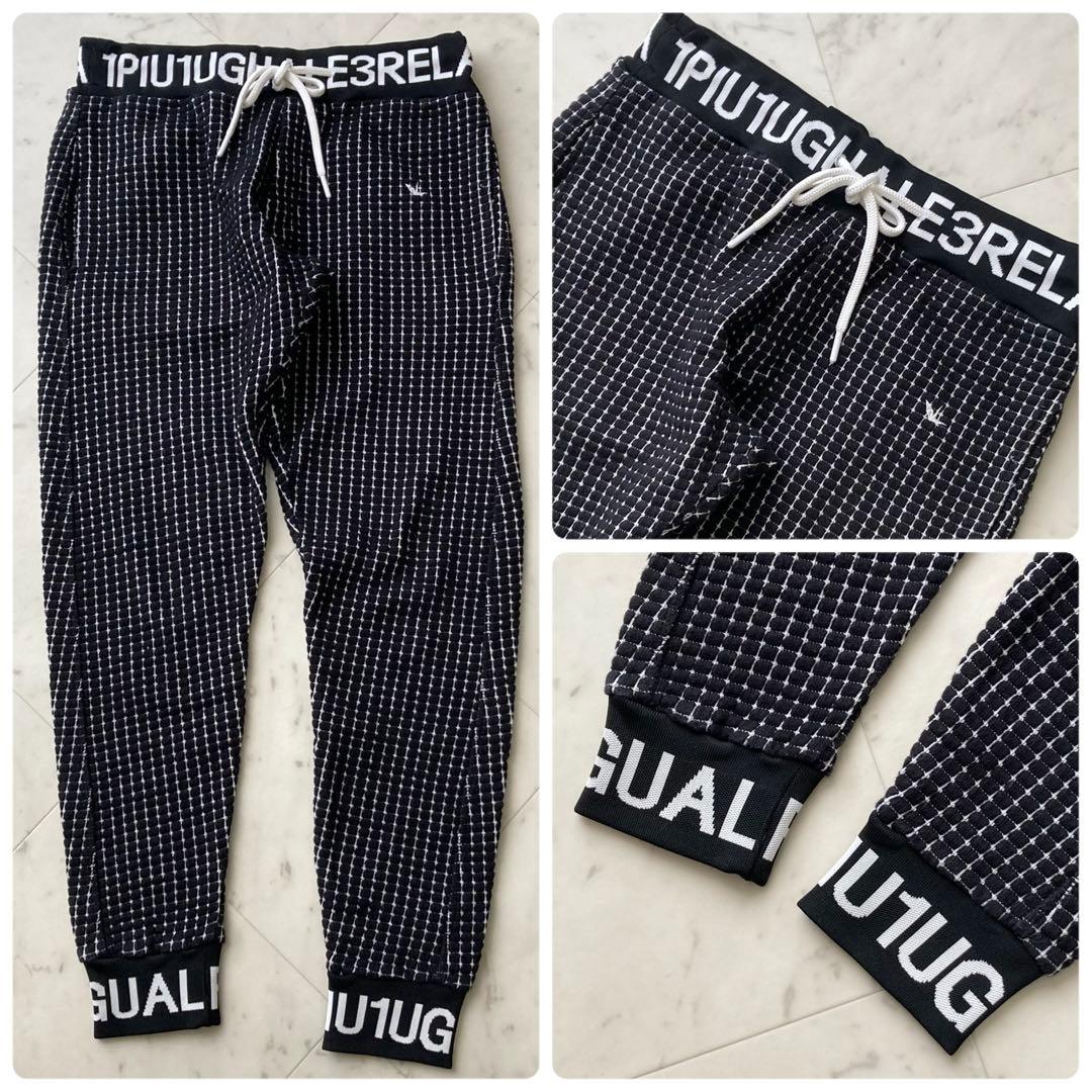 良品 1PIU1UGUALE3 ワッフル 凹凸 セットアップ XL ブラック