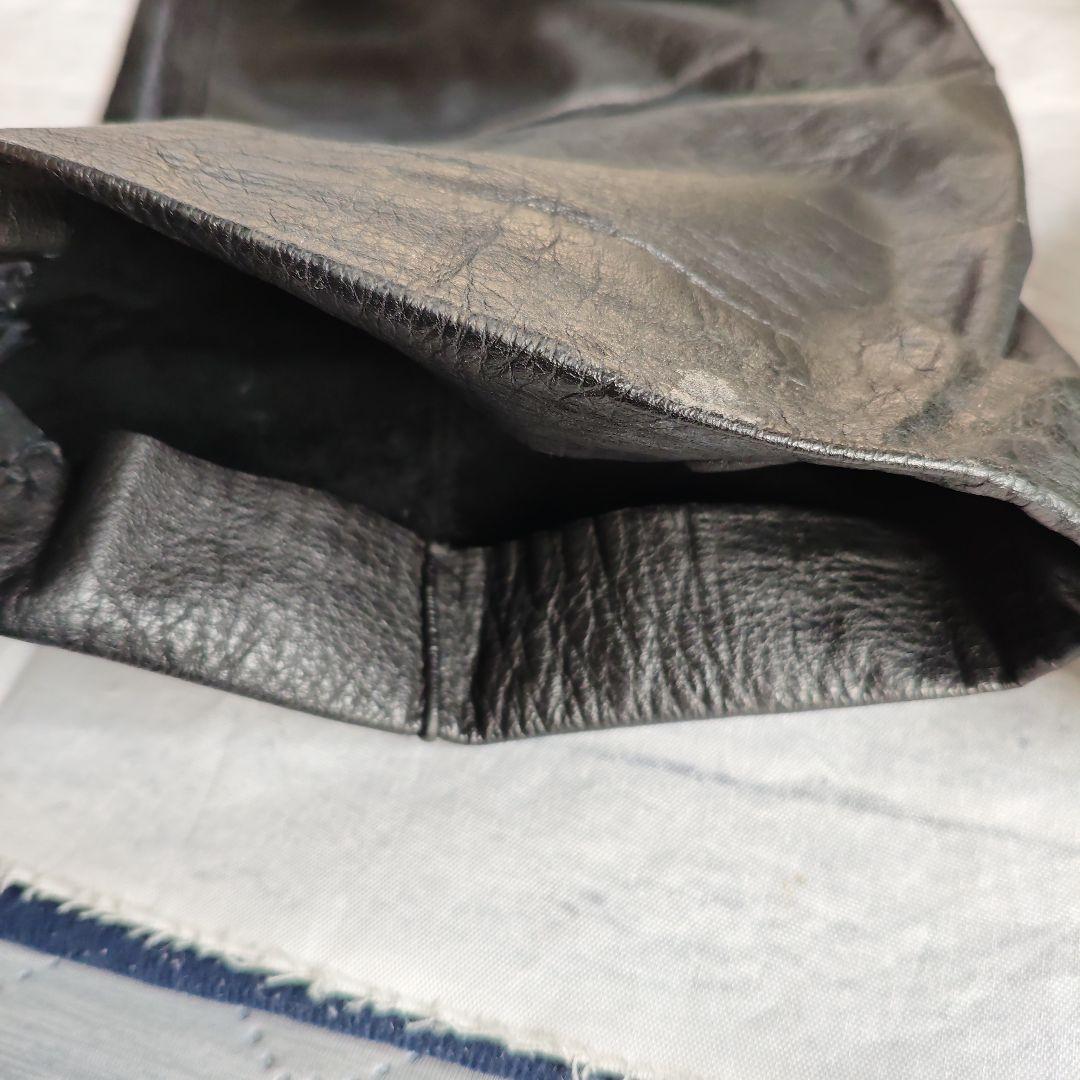 adidas レザーパンツ ヴィンテージ 90s RUN DMC オールブラック