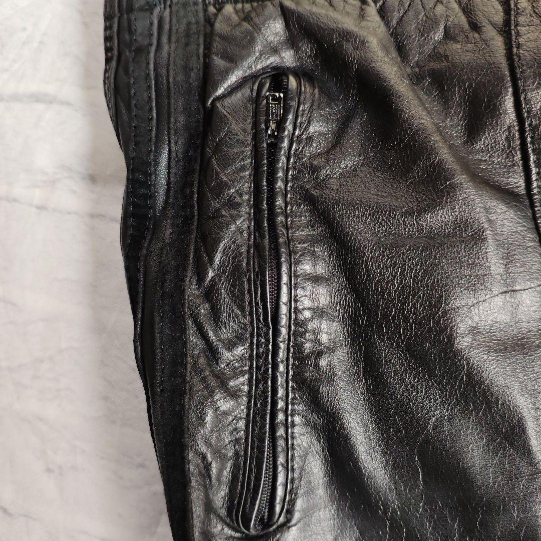 adidas レザーパンツ ヴィンテージ 90s RUN DMC オールブラック