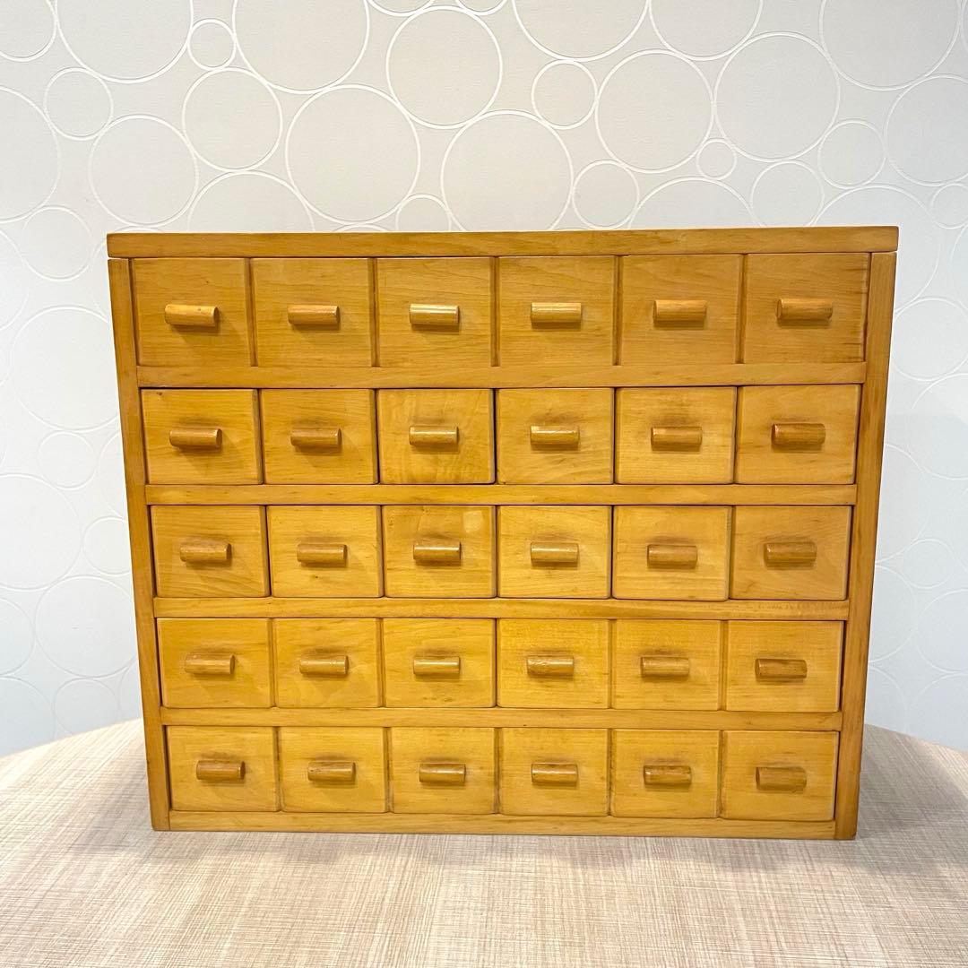 天然木 多段小引き出し 薬入れ 小物収納 薬棚　薬箪笥 北欧・カントリー