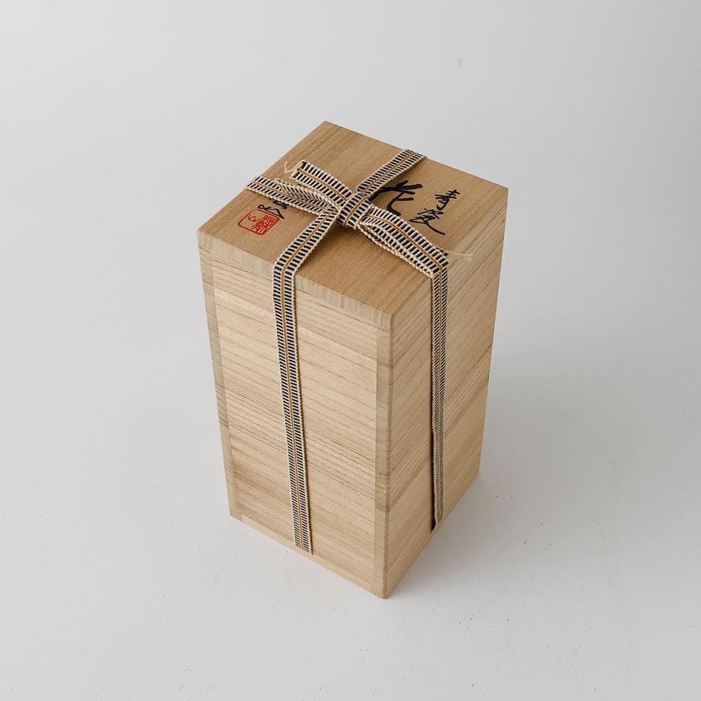 T　 時代 三代 諏訪蘇山　花入 共箱 　青瓷 青磁 茶道具　黄布　しおり　陶歴