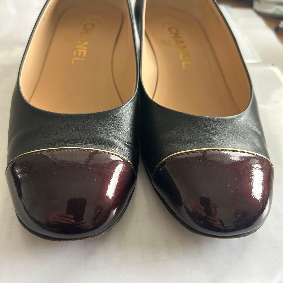 美品✨　CHANEL　36.5(23.5) レザー　ココマーク　シンプル　高級感