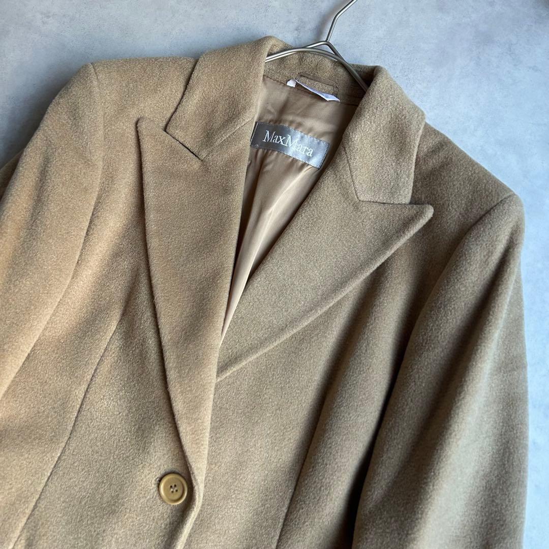 マックスマーラ 銀タグ チェスターコート ロング シングル ベージュ L