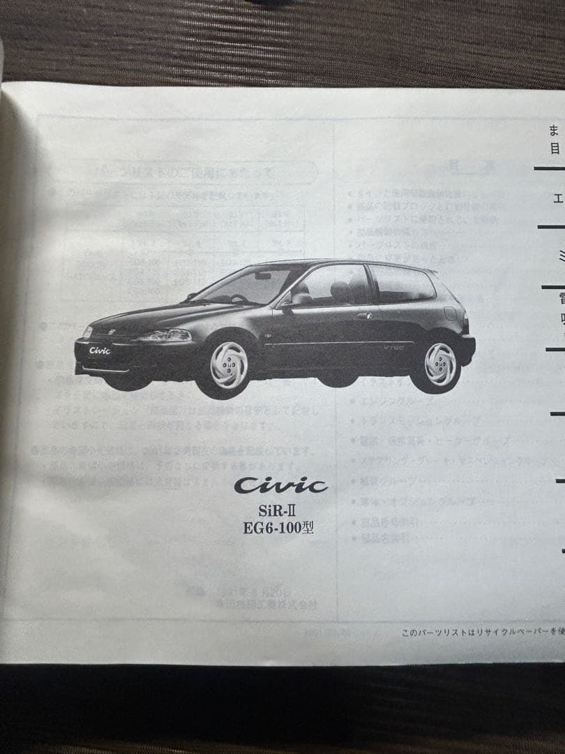 ホンダシビックEG系パーツリスト12版！