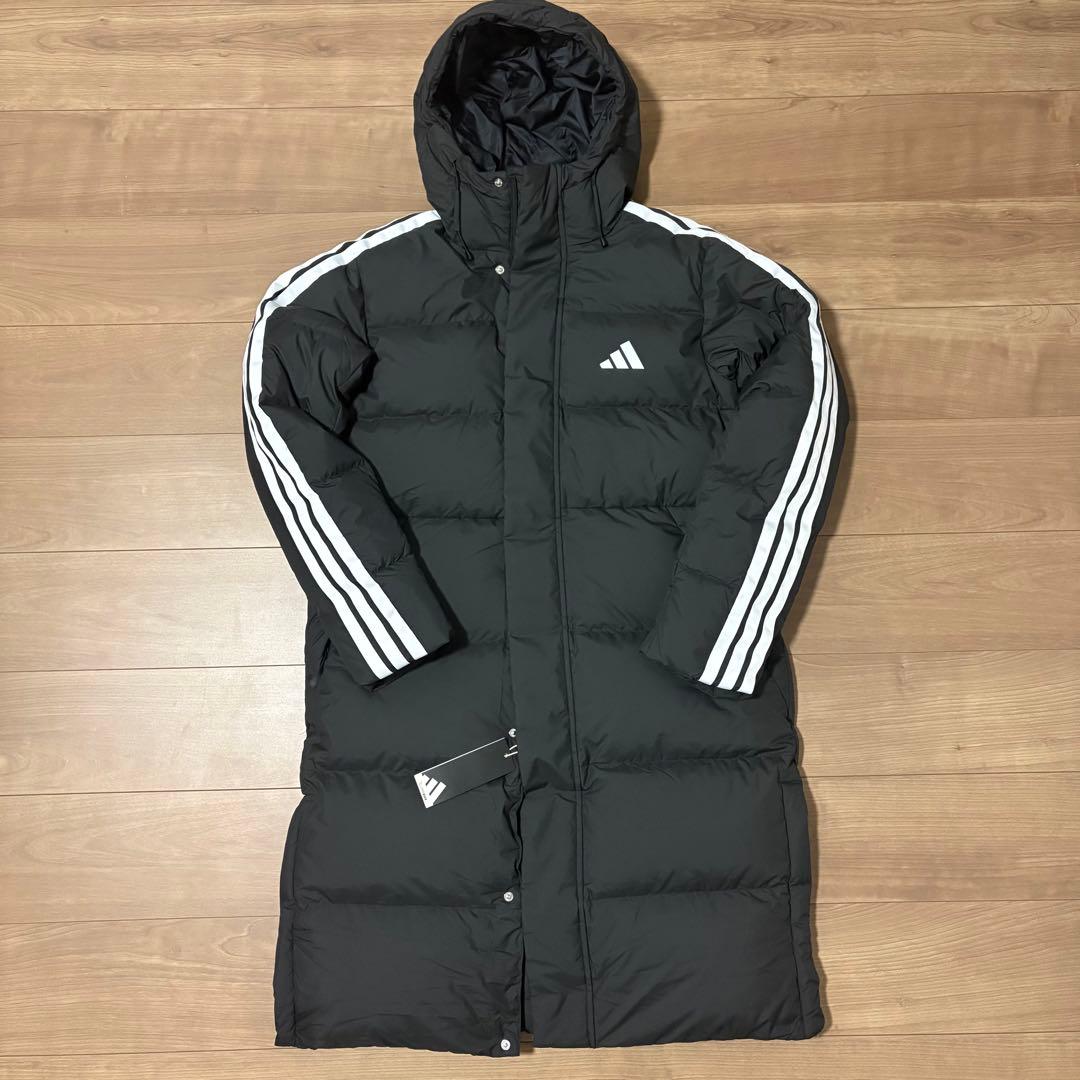 アディダス スリーストライプス レギュラーフィット ロング ダウン コート XL