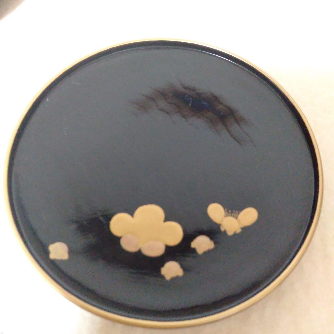 松竹梅蒔絵入　木製茶台十客　美品