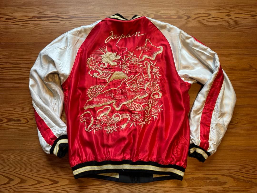 テーラー東洋 スカジャン ドラゴンヘッド&日本地図 サイズＬ（他社Ｍ相当）