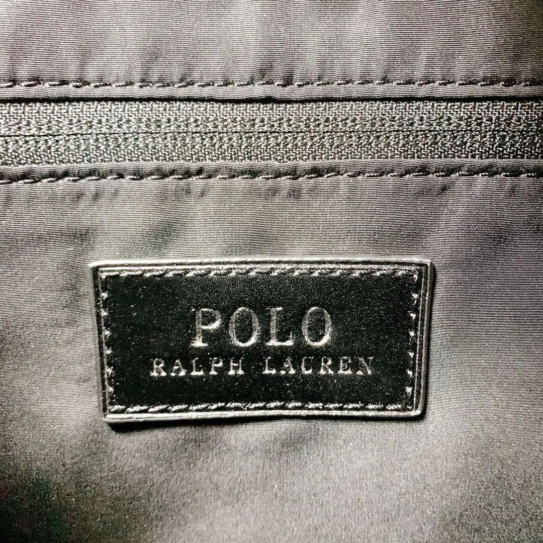 【美品✨】ポロ ラルフローレン メッセンジャーバッグ ショルダー レザー 黒