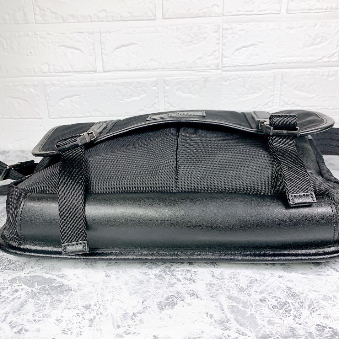 【美品✨】ポロ ラルフローレン メッセンジャーバッグ ショルダー レザー 黒